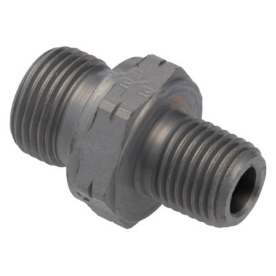 Parker Hydraulic Straight Threaded Adapter Male G Steel 0.375 in Hose ID 6F3MK4S