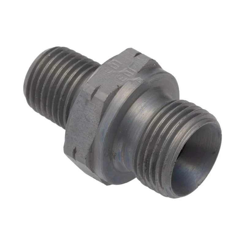 Parker Hydraulic Straight Threaded Adapter Male G Steel 0.375 in Hose ID 6F3MK4S