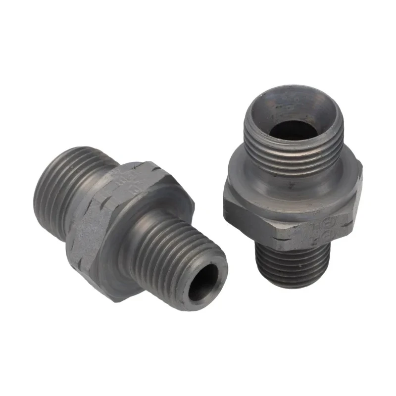 Parker Hydraulic Straight Threaded Adapter Male G Steel 0.375 in Hose ID 6F3MK4S