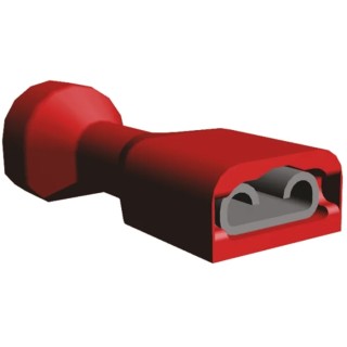 TE Connectivity Ultra-Fast .187 Red Insulated Female Spade Connector Crimp 4.75 x 0.81 mm Tab Size 22 AWG to 18 2-520274-2