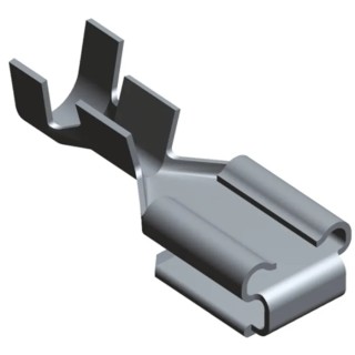 TE Connectivity FastOn 0.25 Black Uninsulated Female Spade Connector Crimp 6.35 x 0.851 mm Tab Size 18 AWG to 14 AWG 60279-2