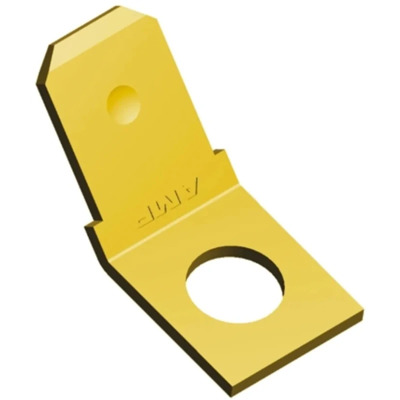 TE Connectivity FASTON 250 Yellow Uninsulated Male Spade Connector 6.35 x 0.81 mm Tab Size 60465-1