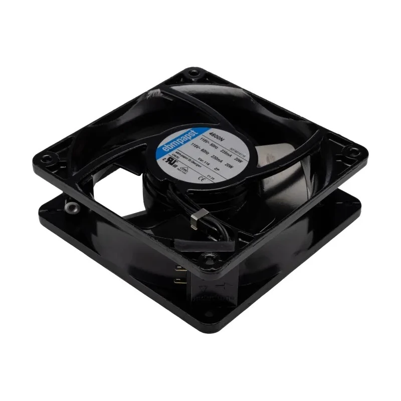 ebm-papst 4000 N Series 115V AC Axial Fan Kit, 180 m³/h Air Flow, 18 W, Protection, 119 mm Frame, 3100 rpm, Backward IP20