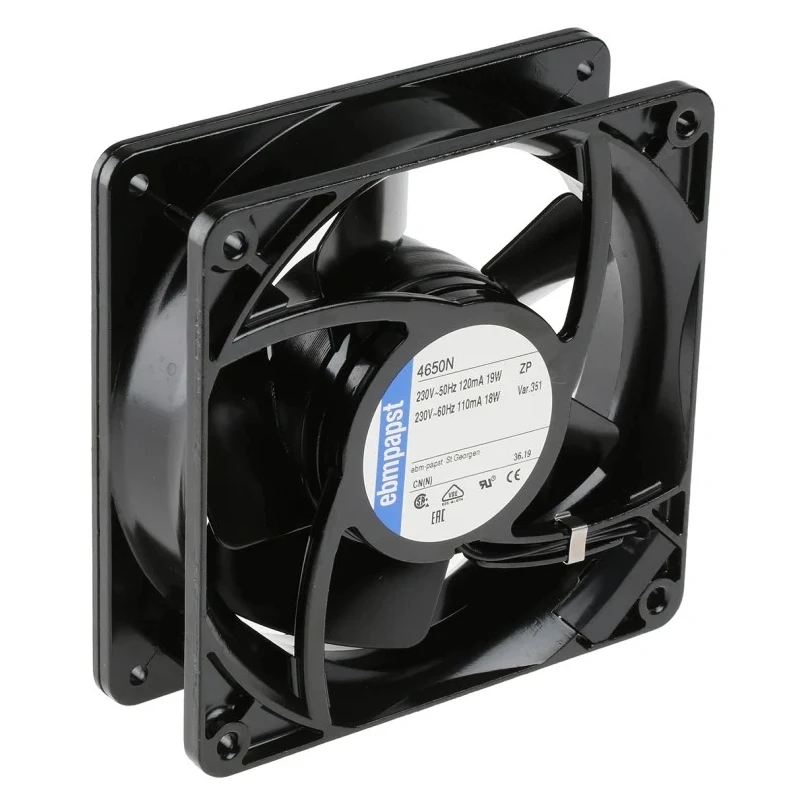 ebm-papst 4000 N Series Axial Fan Kit 230V AC 19W 160m³/h IP20 119mm x 119mm x 38mm MPN 