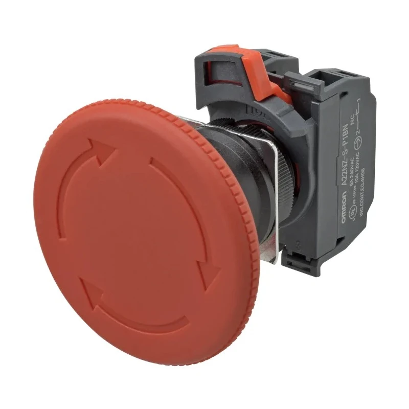 Omron Series Panel Mount Twist Release Illuminated Emergency Stop Push Button, 22 mm Cutout, 2 NC Contacts, IP65 A22NE-P
