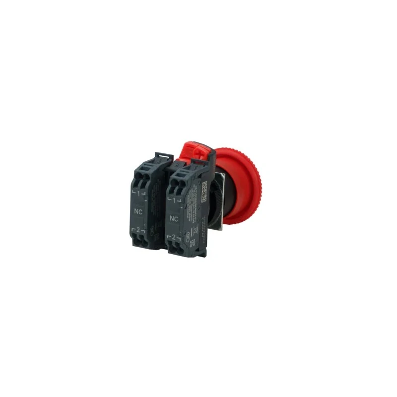 Omron A22NE-P Series Turn Reset Emergency Stop Push Button Panel Mount 22mm Cutout 2 NC IP65 A22NE-P