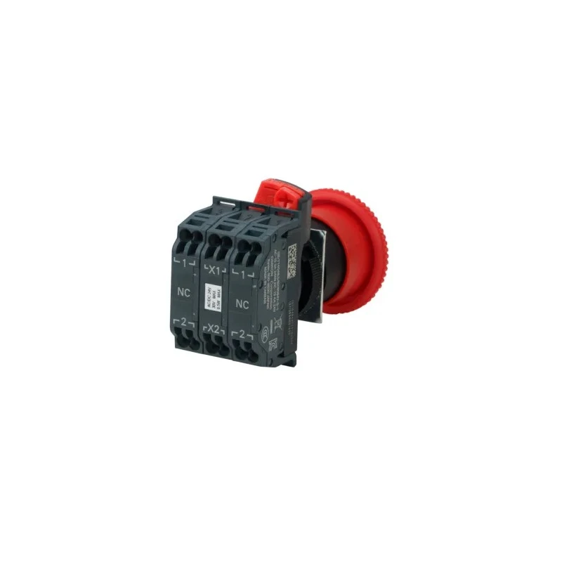 Omron Illuminated Emergency Stop Push Button Panel Mount 22 mm Cutout 2 NC Contacts IP65 A22NE-P