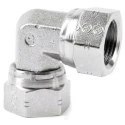 Parker Hydraulic Female G Thread 90 Degree Steel Swivel Elbow with 0.5 Inch Hose ID 8E6MK4S