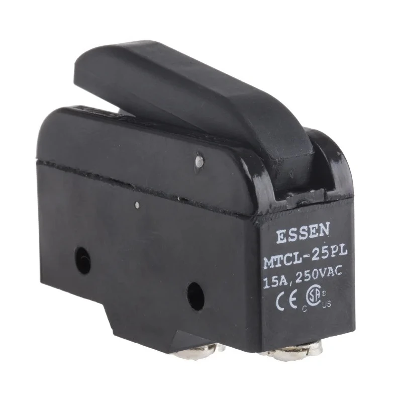 RS PRO Heavy Duty Lever Micro Switch, Screw Terminal, 15A, 250 V AC, SPCO, IP40, Plastic Housing, Length 49.4mm 797-2520