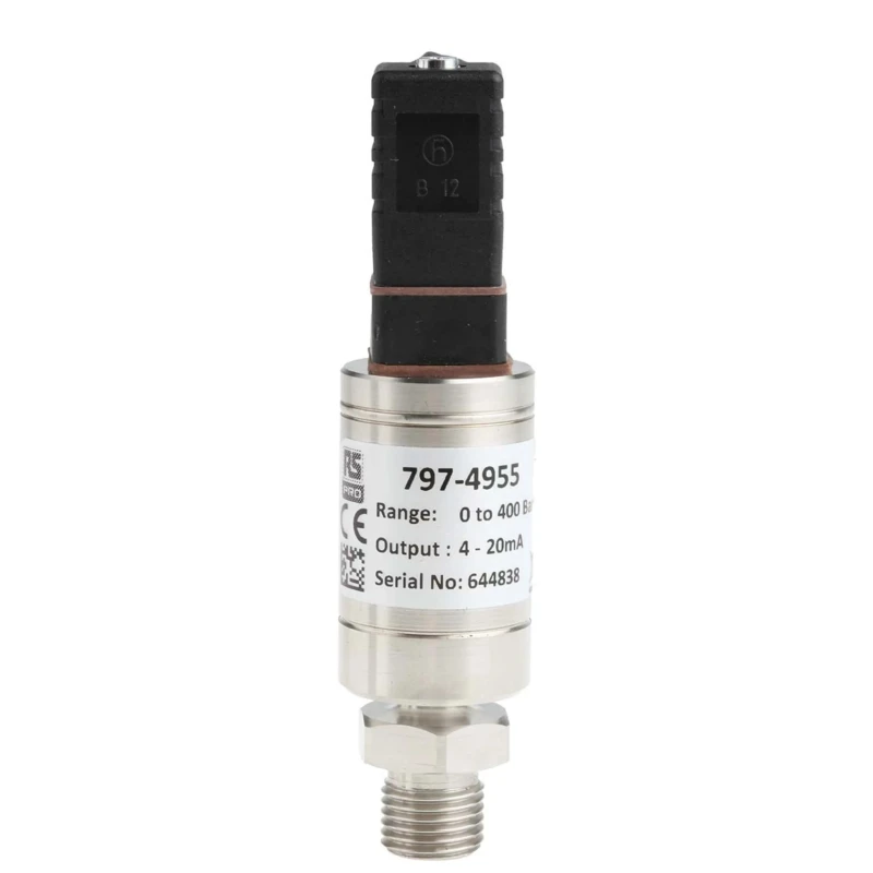 RS PRO Pressure Sensor 0 bar to 400 bar Current Output Gauge Reading Stainless Steel Housing 797-4955
