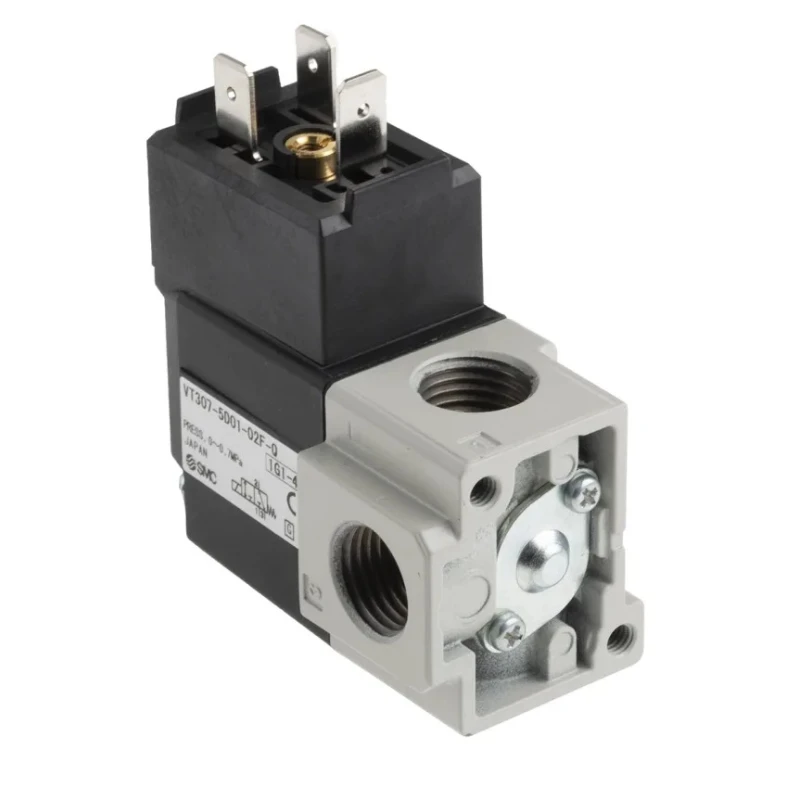 SMC Pneumatic Solenoid Valve 3/2 Solenoid G Port 1/4 Inch Manifold Mount Die Cast Aluminium Body 24V dc VT307-5DO1-02F-Q