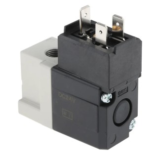 SMC Pneumatic Solenoid Valve 3/2 NC Solenoid G 1/8, 24V DC, 4.2W, Die Cast Aluminium Body VT307-5DO1-01F-Q