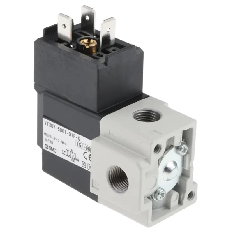SMC Pneumatic Solenoid Valve 3/2 NC Solenoid G 1/8, 24V DC, 4.2W, Die Cast Aluminium Body VT307-5DO1-01F-Q