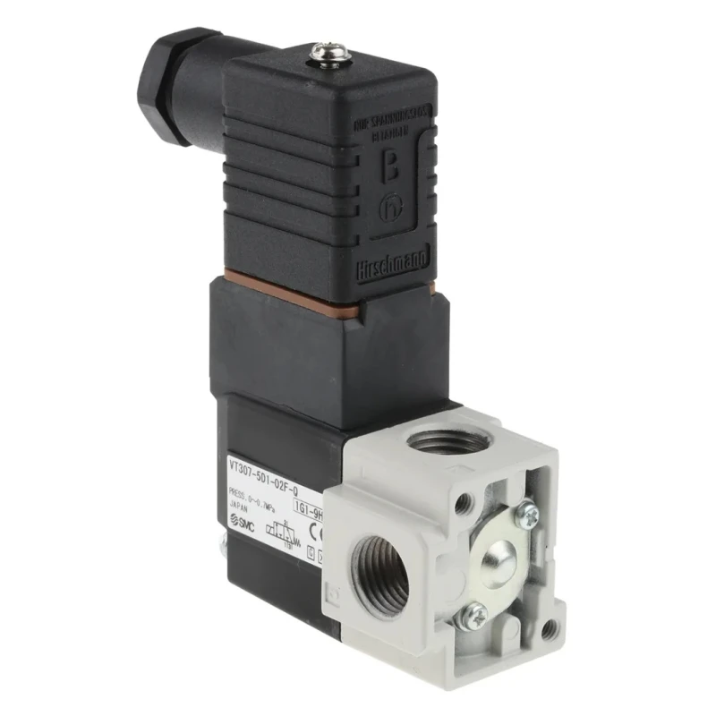 SMC Pneumatic Solenoid Valve 3/2 Solenoid G 1/4 Threaded Port 24V DC 4.2W Die Cast Aluminium VT307-5D1-02F-Q