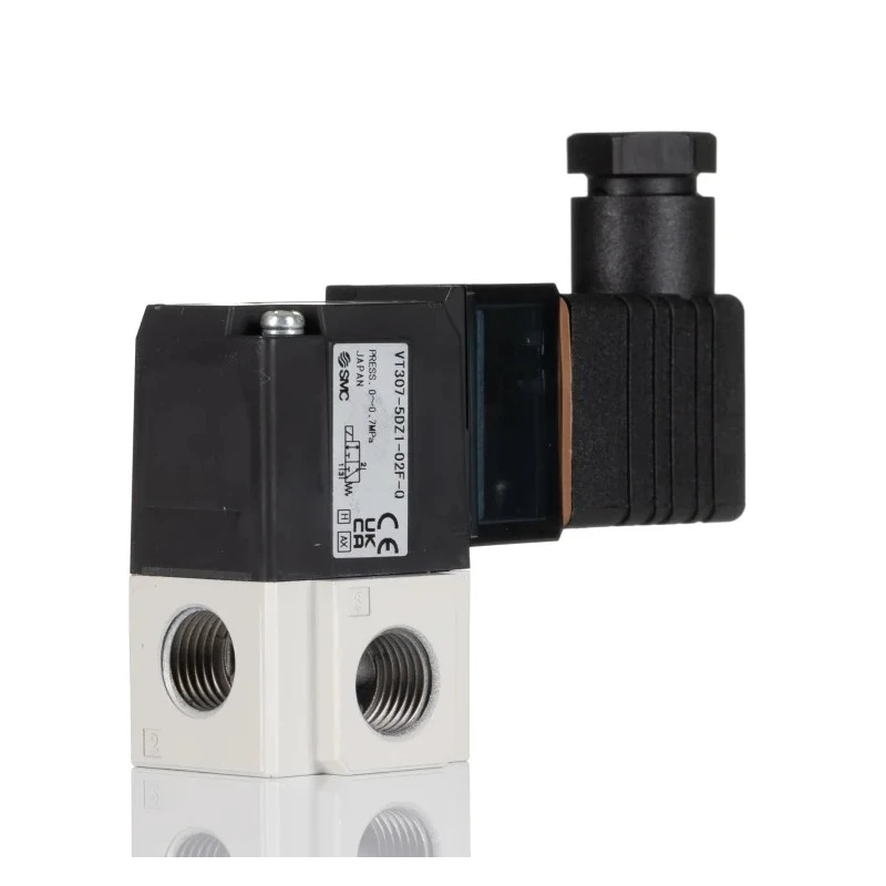 SMC Pneumatic Solenoid Valve 3/2 Function G 1/4 Threaded Port Die Cast Aluminium 24V DC VT307-5DZ1-02F-Q