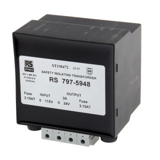 Computronic 100 VA DIN Rail Transformer, 115 to 400 V ac Primary, 12 V, 24 V ac Secondary, Mount Type DIN Rail 797-5948