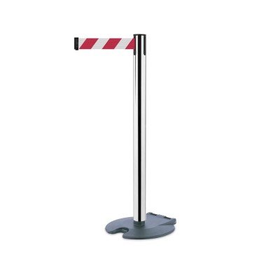 Tensator Retractable Barrier 2.3 m Tape Length Plastic Chrome Strap Post RB1-1P-D3