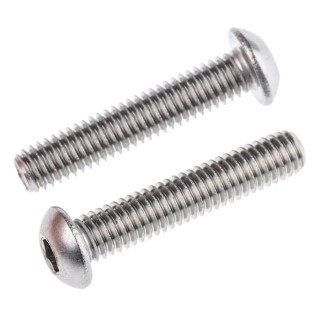 RS PRO Plain Stainless Steel Hex Socket Button Screw, M6 x 30 mm, Hex Drive, A2 Grade 797-6106