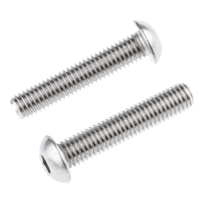 RS PRO Plain Stainless Steel Hex Socket Button Screw M8 x 40 mm 797-6112