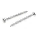 RS PRO Plain Stainless Steel Countersunk Head Pozidriv Self-Tapping Screw 45 mm Thread Size 8 Grade A2 797-6165