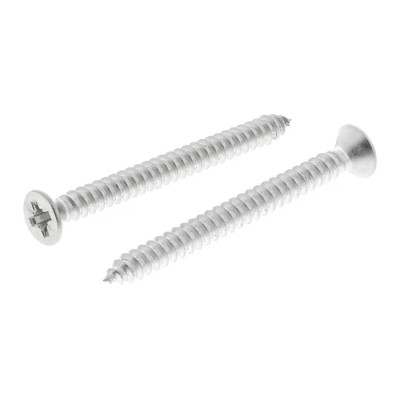 RS PRO Plain Stainless Steel Countersunk Head Pozidriv Self-Tapping Screw 45 mm Thread Size 8 Grade A2 797-6165