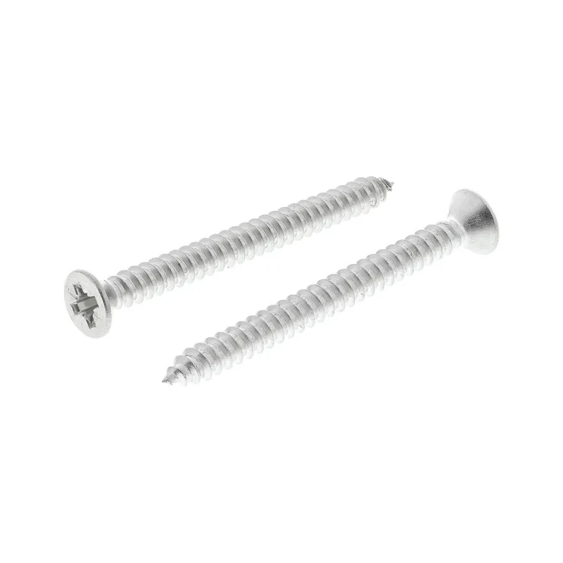 RS PRO Plain Stainless Steel Countersunk Head Pozidriv Self-Tapping Screw 45 mm Thread Size 8 Grade A2 797-6165