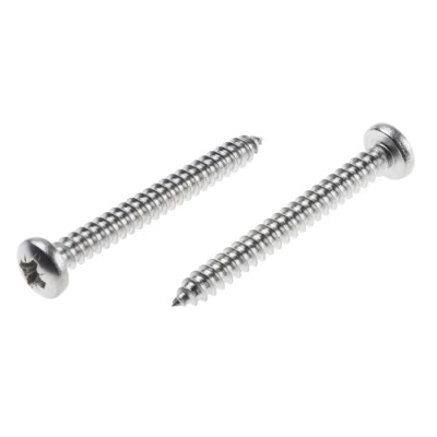 RS PRO Stainless Steel Pan Head Plain Finish Pozidriv Self-Tapping Screw 38 mm Thread Size 8 Model 797-6131
