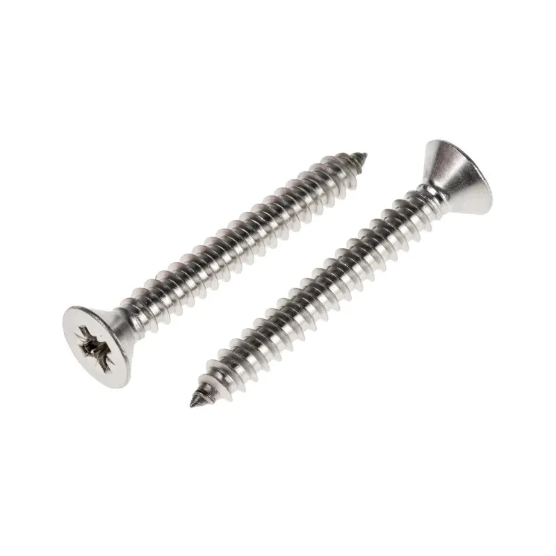 RS PRO Plain Stainless Steel Countersunk Head Pozidriv Self-Tapping Screw 38 mm Thread Size 10 Grade A2 797-6178