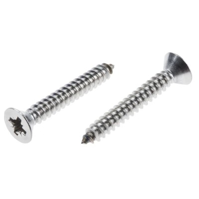 RS PRO Plain Stainless Steel Countersunk Head Self-Tapping Screw 38 mm Thread Size 12 797-6181
