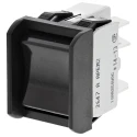 APEM DPDT On-Off-On (On)-Off-(On) Rocker Switch Panel Melamine Housing 16A 250V AC Rectangular Actuator 2647LP/2A232000L0