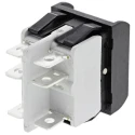 APEM DPDT On-Off-On (On)-Off-(On) Rocker Switch Panel Melamine Housing 16A 250V AC Rectangular Actuator 2647LP/2A232000L0