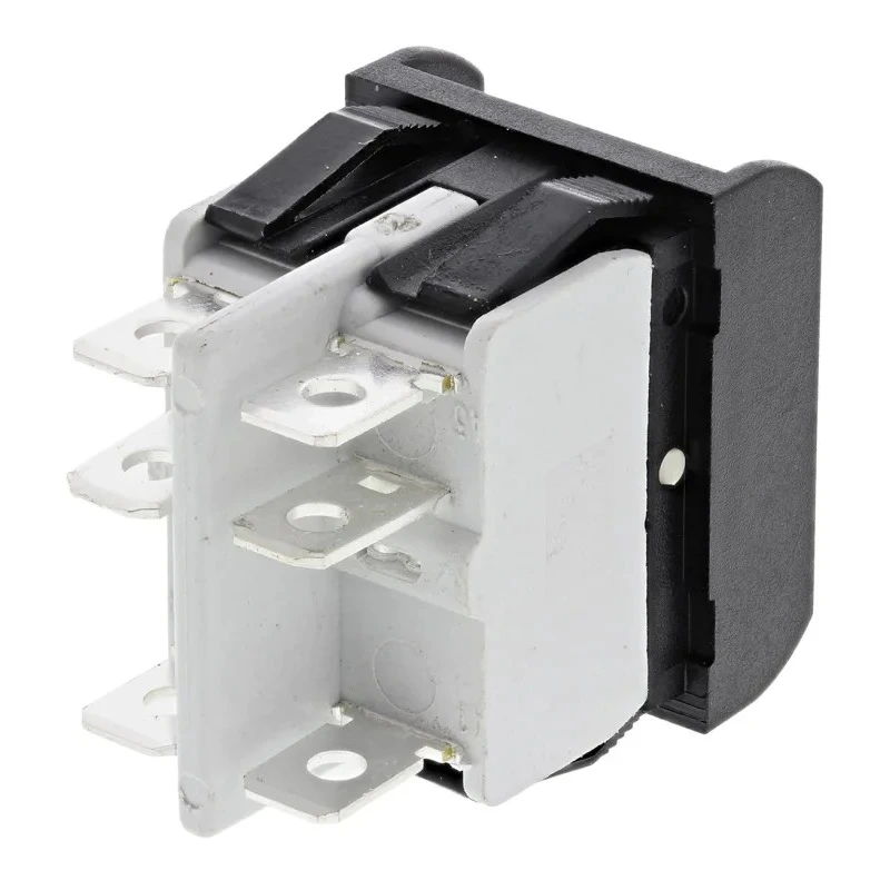 APEM DPDT On-Off-On (On)-Off-(On) Rocker Switch Panel Melamine Housing 16A 250V AC Rectangular Actuator 2647LP/2A232000L0