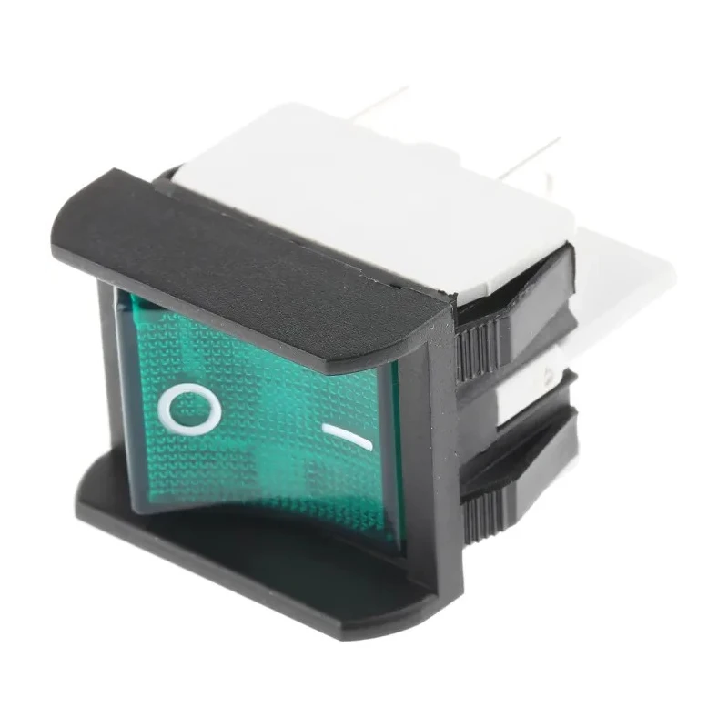 APEM Illuminated DPST On-Off On-Off Rocker Switch Panel 16A 250V ac Green Actuator 2641LP/2A23321L220V3
