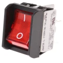 APEM Illuminated DPST On-Off On-Off Rocker Switch Panel 2600 Series Melamine Housing 16A 250V AC Red 2641LP/2A23621L110V