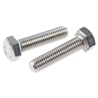 RS PRO Plain Stainless Steel Hex Bolt M8 x 35 mm, A2 Grade, DIN 933, Corrosion Resistant 797-6311