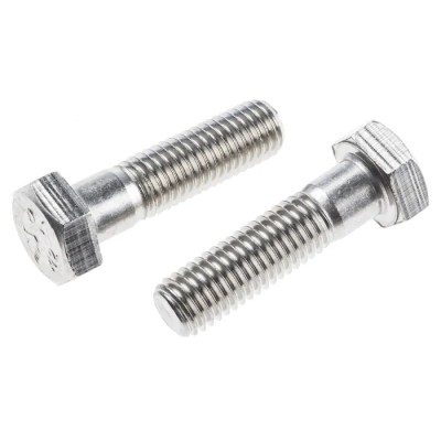 RS PRO Plain Stainless Steel Hex Bolt M12 x 45 mm 304 Grade DIN 931 797-6308