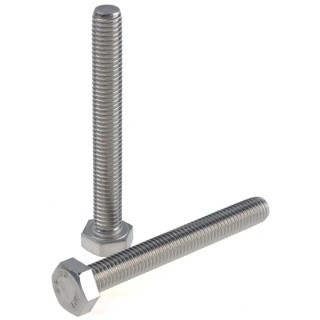 RS PRO Plain Stainless Steel Hex Bolt M8 x 65 mm A2 Grade Plain Finish DIN 933 797-6327