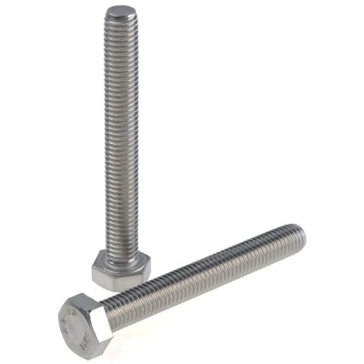 RS PRO Plain Stainless Steel Hex Bolt M8 x 65 mm A2 Grade Plain Finish DIN 933 797-6327