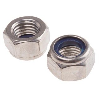 RS PRO Stainless Steel Self-Locking Nylon Insert Locknut M16, DIN 985, Grade A4, Plain Finish 797-6377