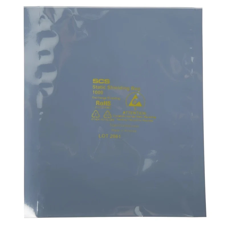SCS Anti-Static Bag 127mm Width x 178mm Length, Dissipative, Static Shielding, 0.07mm Thickness 10057