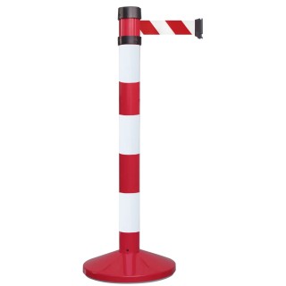 RS PRO Red White Retractable Safety Barrier Metal Polyester Tape 4m 174-5908