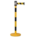 RS PRO Retractable Barrier Strap Post Black Yellow Metal Polyester Tape 2m 174-5906