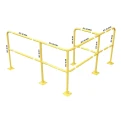 RS PRO Yellow Steel Safety Barrier Safety Railing 1m Height 40mm Diameter 200mm Width 200mm Length 174-5916