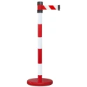 RS PRO Metal Retractable Safety Barrier with Red, White Polyester Tape 2m Length 174-5907