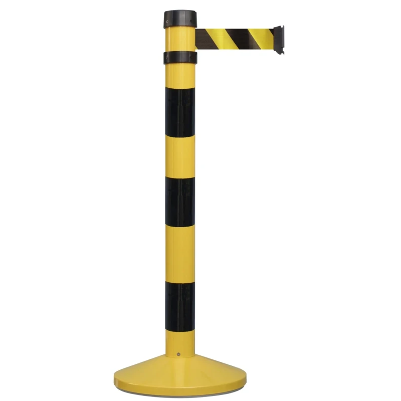 Tensator Black Yellow Safety Barrier Retractable Metal Barrier with Polyester Tape 4 m 174-5909
