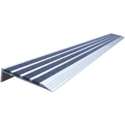 RS PRO Black Stair Nosing Aluminium Quartz Sand Anti-Slip Finish 900 mm x 600 mm x 5 mm 174-5941