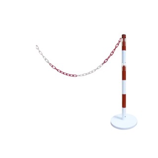 RS PRO Steel White and Red Safety Post 2 m Length 1 m Height 174-5950