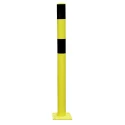 RS PRO Steel Yellow and Black Safety Barrier Post 90mm Diameter, 200mm Base Diameter, 1.2m Height 174-5953