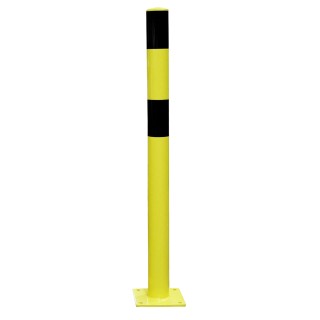 RS PRO Steel Yellow and Black Safety Barrier Post 90mm Diameter, 200mm Base Diameter, 1.2m Height 174-5953