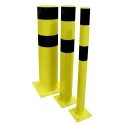 RS PRO Steel Yellow and Black Safety Barrier Post 90mm Diameter, 200mm Base Diameter, 1.2m Height 174-5953